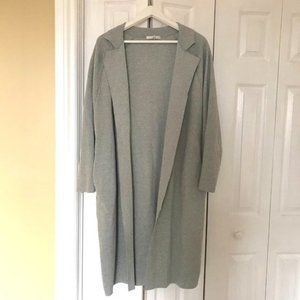 Oak + Fort Long Grey Cardigan/Sweater Coat